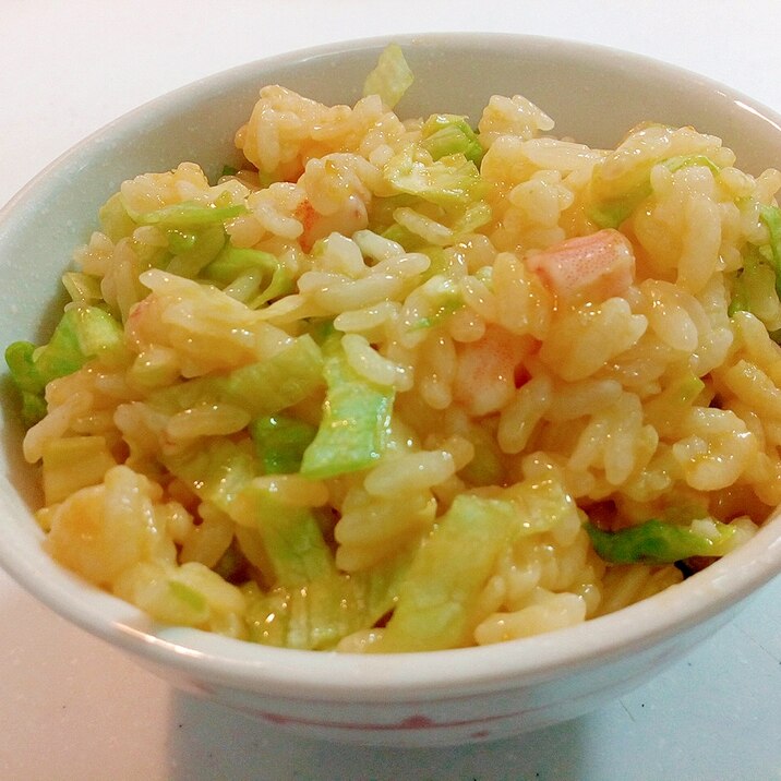 卵黄・海老・白菜・レタスの混ぜご飯